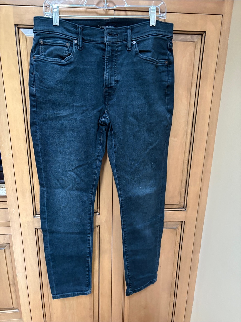 Lucky Brand Men's Dark Wash Skinny Jeans - Black Denim